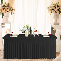 Housse de table en spandex élastique de couleur personnalisée, de haute qualité, marque WEDKEY, vente directe d'usine, tricotée pour les banquets de mariage