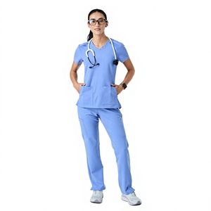 Nursing Uniform <b>Sets</b> for Women Scrubs <b>Set</b> Nurse Uniforms for Hospital <b>Doctor</b> Top & Pants with Multi Pocket Scrubs <b>Sets</b> - Product Image 1