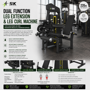 Machine à extensions et flexions de jambes assises SK Heavy Duty, équipement d'entraînement de force de qualité commerciale pour centre de fitness, certifié CE - Product Image 2