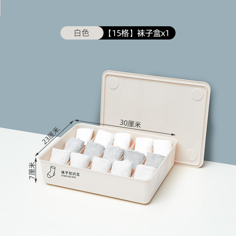 H-9190 Boîte de rangement pour sous-vêtements, blanc, 10 compartiments