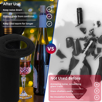 Sac isotherme personnalisé en néoprène pour bouteille de vin 750 ml, bleu, à manchon unique, en tissu épais