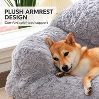 Canapé-lit pour animaux de compagnie en peluche en gros avec doublure intérieure amovible et lavable et base antidérapante pour chiens et chats