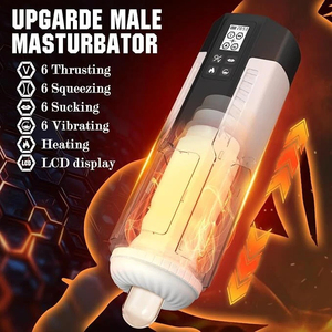 ของเล่นทางเพศสำหรับผู้ชาย เครื่องช่วยสำเร็จความใคร่ชายแบบสั่นพร้อมระบบดูดและทำความร้อน ขยายได้ มีหน้าจอ LCD แสดงผล - Product Image 5
