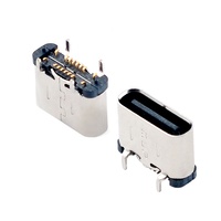 Conector USB C Hembra de 16 Pines para Montaje Vertical en PCB, con Altura de 6.5 mm, para Cargador y Transferencia de Datos