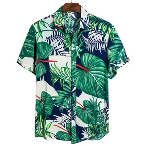 Hawaiian Mens Shirts Fashion island Short Sleeve Shirts For Men Casual Printing Shirt