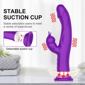 2025 OEM ODM New Big <span class=keywords><strong>Dildo</strong></span> Doppelkopf 10 Vibrations modi G-Punkt Vibrator Sexspielzeug <span class=keywords><strong>2</strong></span> in 1 Kaninchen Vibrator für Frauen - Product Image 6