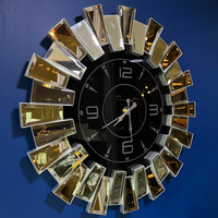 Grand miroir mural horloge LED pour la décoration intérieure miroir argenté éclairage led horloge silencieuse sans tic-tac décoration de salon