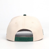 Casquette de golf en sergé de coton bicolore avec patch drapeau latéral et logo brodé 3D en relief personnalisé, style casquette de baseball pour golfeurs