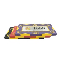 Jetons de poker rectangulaires du club de poker de Las Vegas, 28g, jetons de casino en argile carrés, jetons royaux avec numéros gravés, plaque en céramique