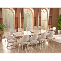Ensemble de table à manger ronde en marbre pour 6 personnes avec structure en métal artisanal moderne pour la salle à manger à domicile