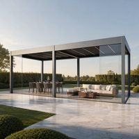 Gazebo motorisé en aluminium personnalisable, écologique et durable, avec design bioclimatique, imperméable, pour jardin de campus universitaire