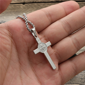 Stainless Steel <b>Cross</b> Pendant Necklace Unisex Fashion Jewelry Gift For Men Women Students Couples Hip Hop Style - Product Image 4