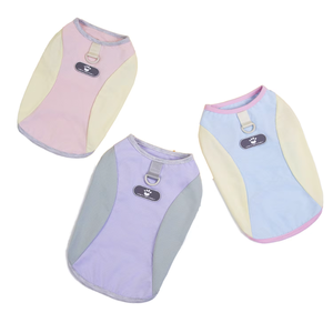 Cor sólida Cooling Shirt para Animais de Estimação Verão UV Proteção <span class=keywords><strong>Dog</strong></span> <span class=keywords><strong>Clothes</strong></span> com Leash Pocket Modern Stylish Respirável Poliéster Outfit