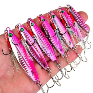 Micro-jig 7g-17g avec hameçon assisté à plumes et hameçon triple, jigs métalliques holographiques dorés, <span class=keywords><strong>leurre</strong></span> de <span class=keywords><strong>finesse</strong></span> pour brochet et poisson-soleil - Product Image 3
