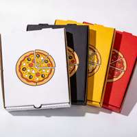 Boîte à pizza triangulaire personnalisée imprimée, papier alimentaire 350 g/m² résistant à la graisse, compatible micro-ondes, boîte à emporter pliable à plat