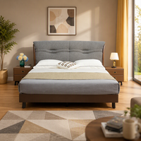 Lit en cuir véritable italien minimaliste écologique, style moderne et luxueux, pour chambre à coucher ou villa, grand lit