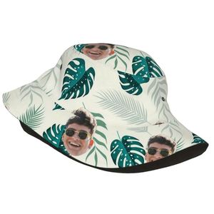 Custom Photo Bucket Hat Personalized Tropical <b>Leaf</b> Design Fun Summer Travel Fishing Cap for Men and Women Cartoon Pattern - Product Image 3