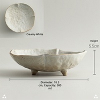 Assiette en céramique irrégulière NEWELL en forme de feuille de lotus, style japonais Wabi Sabi, pour le camping, la restauration et la mise en table