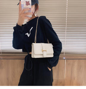 Minissimi - Bolso de Mano Pequeño de PU para Mujer, con Cierre, para Uso Diario en Invierno y Primavera, Bolso de Moda con Cadena - Product Image 5