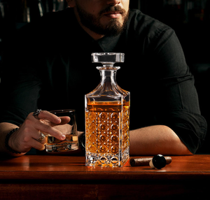 דיקנטר ויסקי קריסטל עם פקק זכוכית למשקאות חריפים, יין, בורבון, וודקה, ברנדי או בקבוק שטיפת פה - Product Image 5