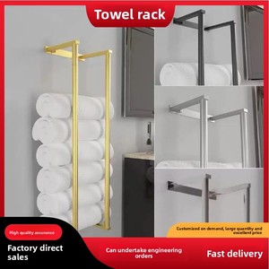 <span class=keywords><strong>Porte</strong></span>-serviettes vertical minimaliste en acier inoxydable, <span class=keywords><strong>sans</strong></span> perçage, fixation murale, étanche, antirouille, support de rangement pour serviettes - Product Image 2