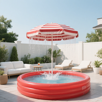 Piscine gonflable pour enfants en PVC personnalisée avec auvent, design rectangulaire de 3 mm d'épaisseur pour une utilisation en extérieur