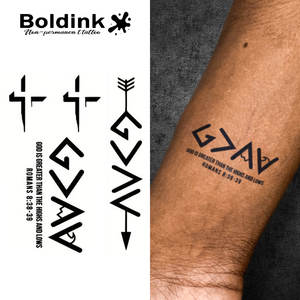 <span class=keywords><strong>Tatouage</strong></span> au stylo Boldink personnalisé, réaliste, motif G, motifs hauts et bas, art corporel, imperméable, longue durée 2 semaines, encre Jagua Juice - Product Image 1