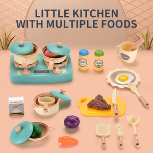 Ensemble de jeu de <span class=keywords><strong>cuisine</strong></span> réaliste avec vapeur et sons, jouet de <span class=keywords><strong>cuisine</strong></span> Montessori avec aliments et légumes de jeu pour tout-petits, cadeau sans outils - Product Image 3