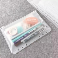Pochette de sac de reliure à glissière en PVC transparent pour cahiers A4 A5 A6 A7 6 anneaux portefeuille d'argent dépôt budgétaire A4 A5 A6 A7 poche pour ordinateur portable