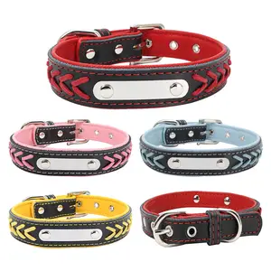 Personalized Dog Collars engraving words for PET Puppy Pet Accessories Adjustable Soft Leather