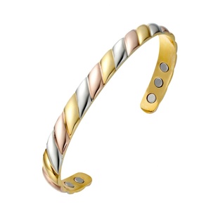 Pure <b>Copper</b> Magnetic Arab Gold Fashion Bangle Unique Design Jewel Cuff <b>Bracelet</b> Health Therapy Gift Box - Product Image 1