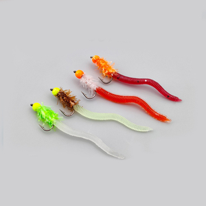 Amaker Profesional # Kit de 12 Moscas Húmedas y Moscas de Gusano para Pesca con Mosca, Anzuelos de Acero al Carbono de Alta Calidad para Ríos y Arroyos, Cebo de Insectos - Product Image 1