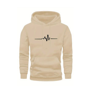 Sweat à capuche pour homme en tissu doux imprimé, chaud et respirant pour l'hiver, éco-responsable, avec poche, logo personnalisé, emballage, utilisation en extérieur, coupe classique - Product Image 1