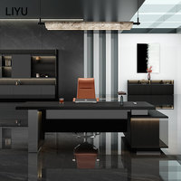 Bureau de direction moderne en forme de L Liyu Furniture avec tiroirs, montage facile, table de bureau pour patron/directeur, Escritorios De Oficina