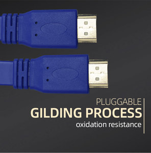 1.5M HDMI <span class=keywords><strong>pas</strong></span> <span class=keywords><strong>cher</strong></span> plat HDMI 1.4 câble 3D 1080P <span class=keywords><strong>4K</strong></span> mâle à mâle PVC veste HDTV câble 1.5M en bleu - Product Image 6