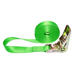 Sangle d'arrimage à cliquet avec poignée en caoutchouc, à faible élasticité, en sangle polyester pour le transport de machines lourdes - Product Image 2