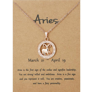 12 Zodiac Sign Constellations Pendants Necklaces for Women <strong>Men</strong> Rose Gold Male Jewelry Fashion <strong>Birthday</strong> Gifts Wish <strong>Card</strong> - Product Image 1