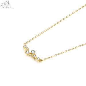 Collier pendentif en or massif 18 carats avec diamant naturel véritable, design incurvé spécial, style tendance populaire de haute qualité, cadeau pour femme - Product Image 4