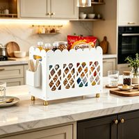 Boîte à magazines en acrylique personnalisée avec poignée, design ondulé ajouré, boîte de rangement pour papeterie en acrylique, boîte de rangement pour la maison et le bureau
