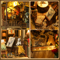 Livre personnalisé coin Kit bricolage Miniature 3d maison en bois bibliothèque Booknooks en bois maison de poupée magique ville Miniature construction modèle en bois