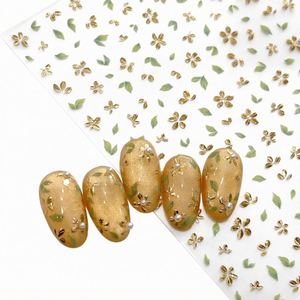 Pegatinas 5D en relieve para uñas con diseño de flores, hojas de rosa y lavanda, calcomanías para uñas con diseño de flores de primavera, decoración para manicura. - Product Image 1