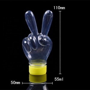 New Product Attractive Hand Shape Fashion Design PET <b>Plastic</b> Juice Water Bottle 50ml Beverages Milk Tea Bottle With <b>Cap</b> - Product Image 3