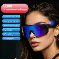 Lunettes 2 en 1 avec radio FM, lunettes intelligentes avec radio FM, musique BT, appels HD, étanches, résistantes à la transpiration, pour la course à pied et le cyclisme