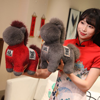 Peluche brodée en coton PP super doux, modèle Légende du Cheval 2026, rouge, jouet en tissu, cadeau de Noël, confort pour le zodiaque