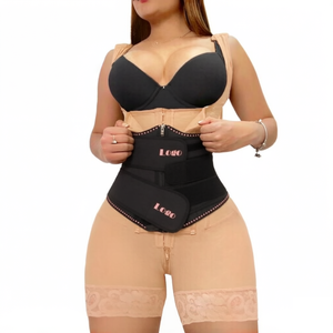 Cintura Modellante Sportiva da Donna con Doppio Velcro, Cinghie di Supporto <span class=keywords><strong>per</strong></span> Allenamento, Corsetto Sottoseno in Lattice a Forma di W con Cerniera - Product Image 5