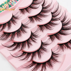 Abestyou 20mm de espesor completamente esponjoso 5 pares de pestañas cónicas dramáticas 3D pestañas de visón tenues naturales ojo de gato Mega volumen pestañas falsas - Product Image 1