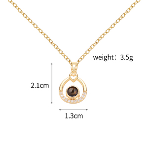 Joyería de Moda, Collar con Colgante de Corazón de Cobre con Proyección de Foto Personalizada, Moderno, Te Amo, para Mujer - Product Image 5