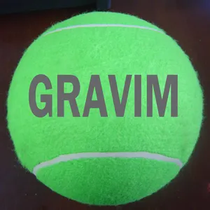 Bola tenis anjing 9.5 inci, mainan kunyah anjing tanda tangan Jumbo bola tenis tiup
