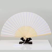 7 pouces blanc soie main plaine mariage ventilateur demoiselle d'honneur cadeau élégant femme ventilateur danse ventilateur sérigraphie