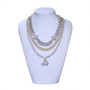 Colliers chaîne personnalisés en moissanite VVS couleur D, certifiés GRA, en argent sterling 925 plaqué or, style hip-hop, pour usage quotidien - Product Image 1